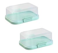 2 mantequeras apilables de alta calidad con cierre, latas de plástico para mantequilla, orden perfecto en el frigorífico, sin BPA, multiusos