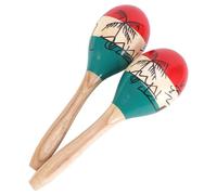 2 maracas de madera de 9.6 pulgadas, maracas coloridas para niños y adultos, maracas para adultos y maracas para niños, ritmo claro para fiestas, festivales, música y lecciones en el aula, percusión