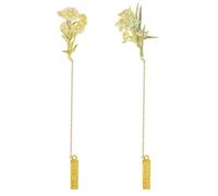 2 Marcapáginas De Flores De Metal, Marcapáginas De Flores Con Cadena, Marcapáginas De Flores Creativos, Marcapáginas De Regalo Para Amantes De Los Libros