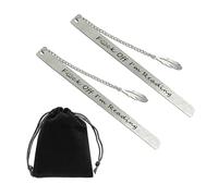 2 marcapáginas de lectura con 1 bolsa de almacenamiento negra, marcapáginas inspiradores de acero inoxidable, apto para amantes de la lectura, escritores y estudiantes.