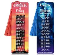 2 marcapáginas de lectura en tándem con borla de seda, guía de lectura de fantasía de doble cara, Empire of Storms, marcadores de libro de la Torre del Amanecer, regalo de cumpleaños para fanáticos de