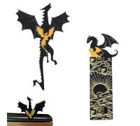2 marcapáginas doradas Forth Wing, marcadores de cuatro alas, diseño de dragón, merchandising acrílico, sujetalibros, dragón, patrón de doble cara para los amantes de los libros, decoración de