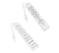 2 Marcapáginas Inspiradores con Colgante de Cruz, Personalizados y Hechos a Mano