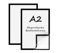2 marcos magnéticos A2, marco de fotos autoadhesivo, marco magnético de pintura de diamantes, impermeable, imán transparente para notas, certificados, carteles, documentos, anuncios