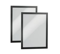 2 marcos negros duraderos, complementados con una banda magnética autoadhesiva y letras (476801)