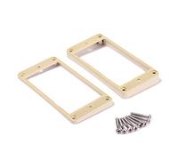 2 marcos planos de aleación de zinc para guitarra y tornillos de repuesto para montaje eléctrico, cubierta de marco Humbucker