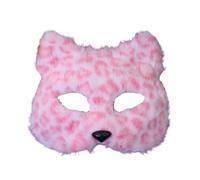2. Máscara de media cara de animales de peluche para disfraz de Halloween y carnaval, disfraz de cosplay de Halloween