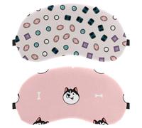 2 máscaras de cabeza de perro Husky con hueso para dormir boca arriba y de lado, 100% bloqueo de luz, cubierta de ojos ajustable y transpirable, cero presión ocular