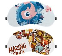 2 máscaras de dormir Amazing Africa para dormir de espalda y de lado, 100% de bloqueo de luz, ajustable y transpirable, cero presión ocular