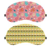 2 máscaras de dormir para dormir de espalda y de lado, bonito patrón de velero amarillo, 100% bloqueo de luz, ajustable y transpirable, cubierta de ojos para dormir, cero presión ocular
