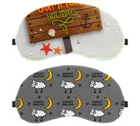 2 máscaras de dormir para dormir de espalda y de lado, patrón de hora de dormir, 100% bloqueo de luz, ajustable y transpirable, cubierta de ojos para dormir, cero presión ocular