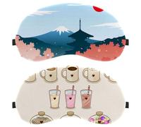 2 máscaras de dormir para dormir de espalda y de lado, taza de té con leche es una bonita máscara de ojos 100% de bloqueo de luz, ajustable y transpirable, cubierta de ojos para dormir, cero presión