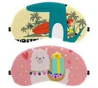 2 máscaras de dormir para dormir de espalda y de lado, un pequeño regalo Just for You, alpaca de dibujos animados, máscara de ojos 100% de bloqueo de luz, ajustable y transpirable, cero presión ocular