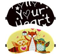 2 máscaras de ojos, antifaz para dormir de lado, lindo zorro del bosque, búho, cero presión ocular, vendaje nocturno, cubierta ajustable para dormir, bloquea completamente la sombra de ojos ligera