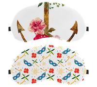 2 máscaras de ojos coloridas de flores de carnaval, máscara de dormir para dormir de lado, máscara suave para dormir para mujeres y hombres, bloqueo de luz completo, cero presión nocturna con los ojos