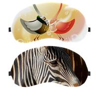 2 máscaras de ojos de cebra de animales salvajes para dormir de lado, máscara de dormir, máscara de ojos para dormir, cubierta suave para viajes, siesta, avión, bloqueo de luz