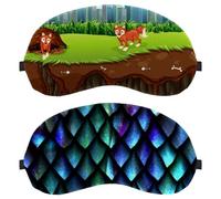 2 máscaras de ojos de escamas de dinosaurio para dormir de lado, máscara de dormir, máscara de ojos para dormir, cubierta suave para viajes, siesta, avión, bloqueo de luz