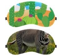 2 máscaras de ojos, máscara de dormir de cebra animal de África salvaje para dormir de lado, máscara suave para dormir para mujeres y hombres, bloqueo de luz completo, cero presión nocturna con los