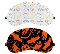 2 máscaras de ojos, máscara de Halloween con elementos de calabaza y bruja para dormir de lado, cero presión ocular con los ojos vendados, bloquea completamente la sombra de ojos ligera