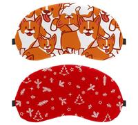 2 máscaras de ojos, máscara de ojos Happy Christmas para dormir de lado, sin presión ocular nocturna, cubierta de sueño ajustable, bloquea completamente la sombra de ojos ligera