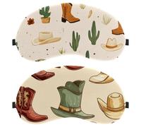 2 máscaras de ojos para dormir de lado, diseño vintage de botas de vaquero del salvaje oeste, máscara de dormir, máscara de ojos para dormir, cubierta suave para viajes, siesta, avión, bloqueo de luz