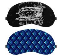 2 máscaras de ojos para dormir de lado, máscara de dormir con patrón de sirena de escamas de peces azules, máscara de ojos para dormir, cubierta suave para viajes, siesta, avión, bloqueo de luz