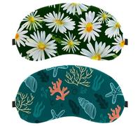 2 máscaras de ojos para dormir de lado, máscara de dormir de estrella de mar de coral verde oscuro, máscara de ojos para dormir, cubierta suave para viajes, siesta, avión, bloqueo de luz