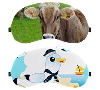 2 máscaras de ojos para dormir de lado, máscara de dormir de gaviota en la playa, máscara de ojos para dormir, cubierta suave para viajes, siesta, avión, bloqueo de luz