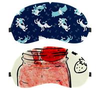 2 máscaras de ojos para dormir de lado, té con leche de fresa es una bonita máscara para dormir, máscara de ojos para dormir, cubierta suave para viajes, siesta, avión, bloqueo de luz