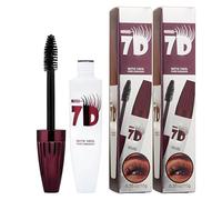2 máscaras de pestañas 7D resistentes al agua, de larga duración, voluminizadora, resistente a las manchas, pestañas exquisitamente completas, maquillaje de ojos compactado para un impulso definido (2