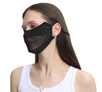 2 máscaras de seda de hielo for mujer, finas y transpirables, de malla, protección solar, bufanda, suave, ajustable, for ciclismo, correr, deporte para Al Aire Libre(Black)