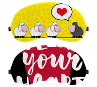2 máscaras para dormir, antifaz para hombres y mujeres, con texto en inglés "Follow Your Heart", color rojo, sin presión, transpirable, bloqueo de luz