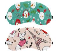 2 máscaras para dormir, antifaz para hombres y mujeres, diseño de carlino Paris, lindas máscaras transpirables para dormir, cero presión ocular para dormir