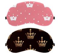 2 máscaras para dormir con patrón de corona, bloquean completamente la luz para dormir de lado, cero presión ocular con los ojos vendados, cubierta ajustable para sombra de ojos