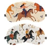 2 máscaras para dormir de espalda y de lado, West Wild Cowboys con patrón de hojas, 100% bloqueo de luz, ajustable y transpirable, cero presión ocular