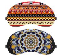 2 máscaras para dormir de lado, antifaz para dormir de lado, máscara de bloqueo de luz, estilo bohemio, mandala, floral, suave, para viajes, siesta, avión