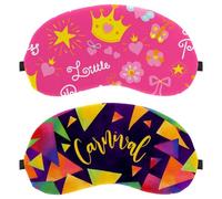 2 máscaras para dormir de lado, máscara de dormir geométrica de carnaval, máscara de ojos con bloqueo de luz, cubierta suave para viajes, siesta, avión