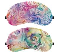 2 máscaras para dormir de lado para hombres y mujeres, diseño artístico misterioso abstracto de remolinos con bloqueo de luz, cubierta de máscara de ojos con correa ajustable, venda nocturna para los