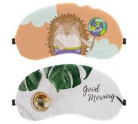 2 máscaras para dormir, hojas de té de buenos días, bloquean completamente la luz para dormir de lado, cero presión ocular con los ojos vendados, cubierta ajustable para sombra de ojos