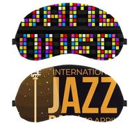 2 máscaras para dormir para el Día Internacional del Jazz 30 de abril, festival de música, máscara de ojos para hombres y mujeres, antifaz transpirable para dormir, cero presión ocular para dormir