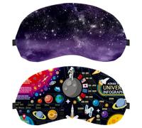 2 máscaras para dormir Space 3D Galaxy New Horizons Universe, antifaz para hombres y mujeres, sin presión, transpirable, bloqueo de luz