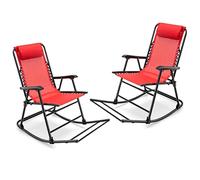 2 mecedoras plegables para patio, camping, reposapiés (D 1)