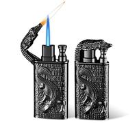 2 mecheros para tormentas, llama de chorro de gas, rellenable, mechero de cocodrilo, resistente al viento, encendedor de gas, para cocina (sin gas butano),