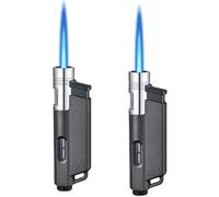 2 mecheros para tormentas, llamar chorro de llama, butano, rellenable, constante y ajustable, forma alternativa para hombres (sin gas)