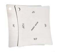 2 medidores de radio de diapasón de guitarra, herramienta de medición de diapasón de acero inoxidable para configuración de luthier, bordes de radio de 18.4 cm-30.5 cm y 35.6 cm-50.8 cm