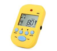 2 metrónomos digitales LCD con clip, metrónomo digital para guitarra, música portátil, pulsadores de ritmo para instrumentos musicales como piano, guitarra, violín y batería. (Yellow)