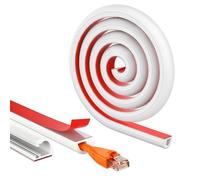 2 Metros Blanco Canaleta Cables Pared Adhesivo, 15x10mm Canaletas para Cables Adhesivas, Mini Canaleta Adhesiva, Canal de Cable Flexible Autoadhesiva, Minicanaleta de Cables para Ocultación de Cable