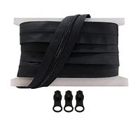 2 Metros Cremallera Impermeable + 3 Cursores Deslizadores para Coser y Montar la Cremallera a la Medida, Cremallera Para Coser En Ropa, Neopreno, Waterproof, (2 Metros, Malla 5)