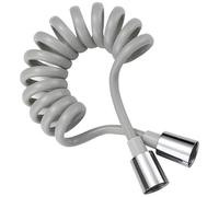 2 Metros Flexo Ducha, Manguera de Ducha Telescópica, Manguera Bidet de Interfaz de cobre, para Duchas de Mano, Inodoros, Pistolas Rociadoras de Bañera, Duchas con Grifos de Lavabo (Gris)