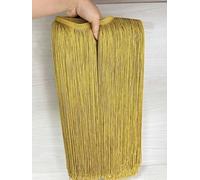 2 metros/lote de 50 cm/100 cm de largo con flecos de encaje con borlas para bricolaje, vestido latino, escenario, ropa, accesorios de cortina, cinta de 100 cm de ancho y profundidad, color dorado